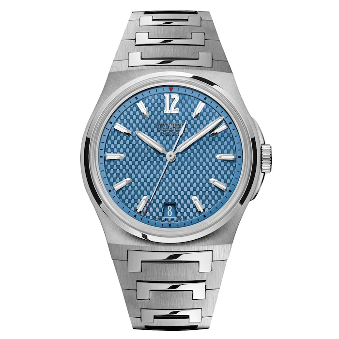 Czapek Sport Automatic Menâs Watch with Blue Material Dial, Stainless Steel Case & Bracelet, 120m Water Resistant / PdD Glacier Blue