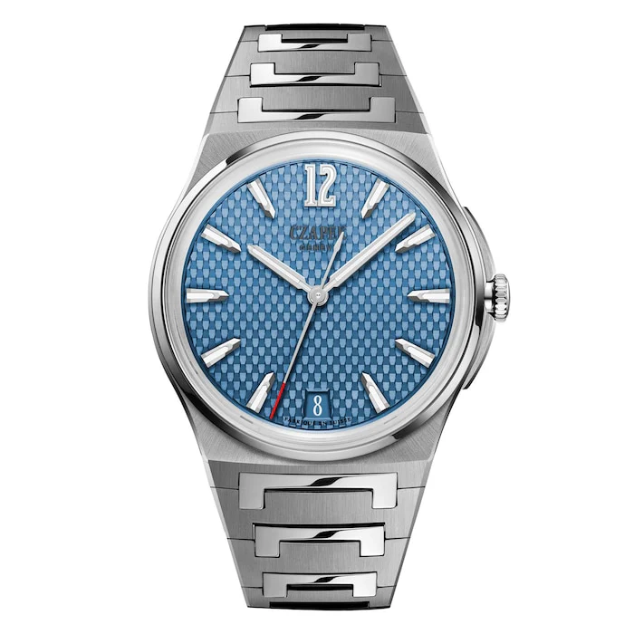 Czapek Sport Automatic Menâs Watch with Blue Material Dial, Stainless Steel Case & Bracelet, 120m Water Resistant / PdD s Glacier Blue
