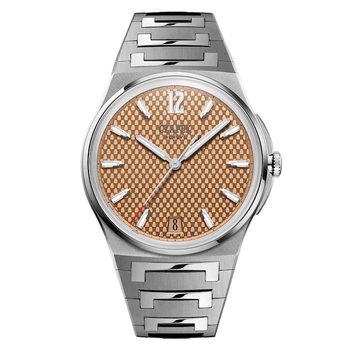 Czapek Sport Automatic Menâs Watch with Salmon Material Dial, Stainless Steel Case & Bracelet, 120m Water Resistant / PdD s Salmon