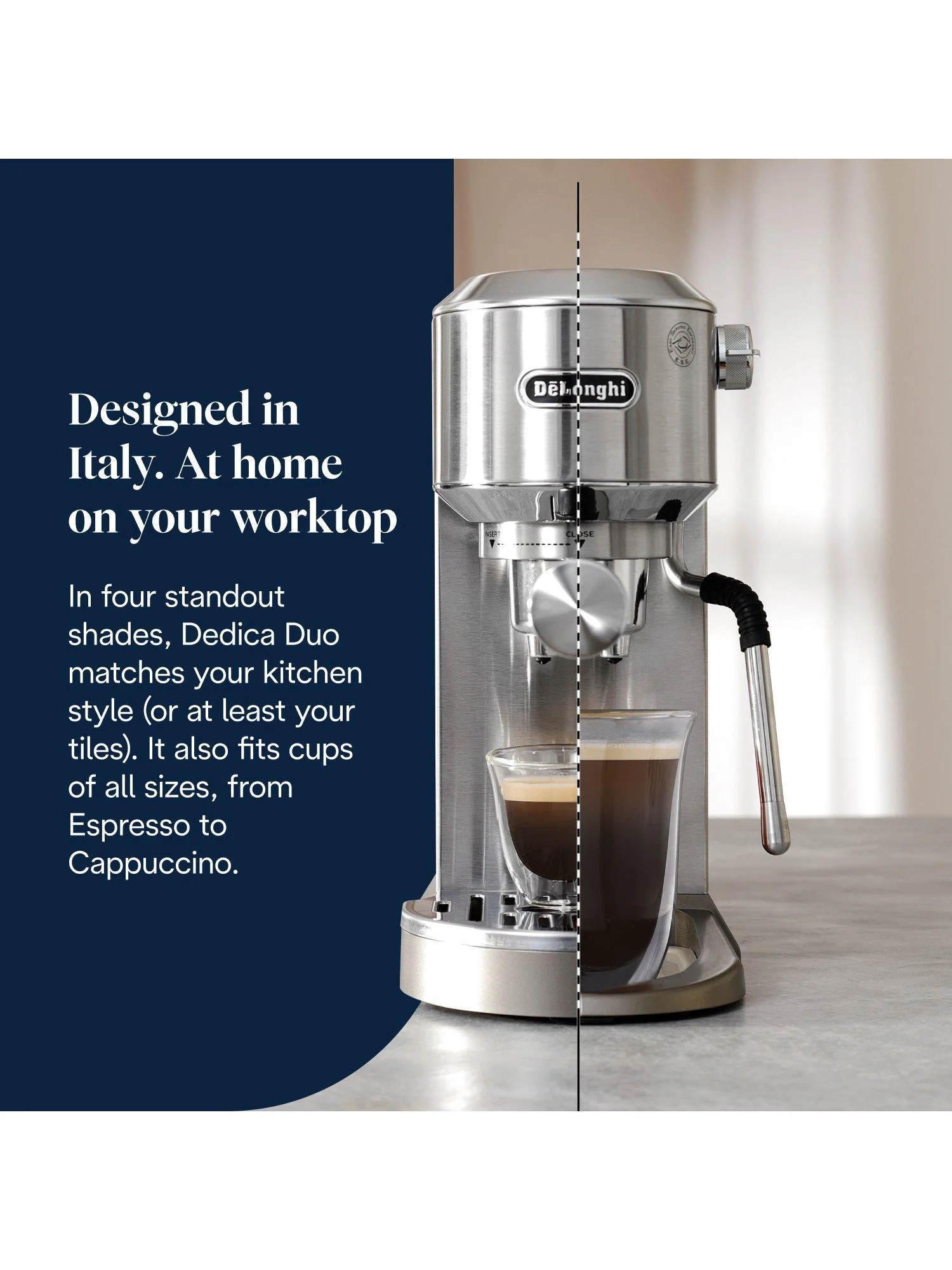 De'Longhi Dedica Duo EC890 Espresso Coffee Machine, Metal - Image 6