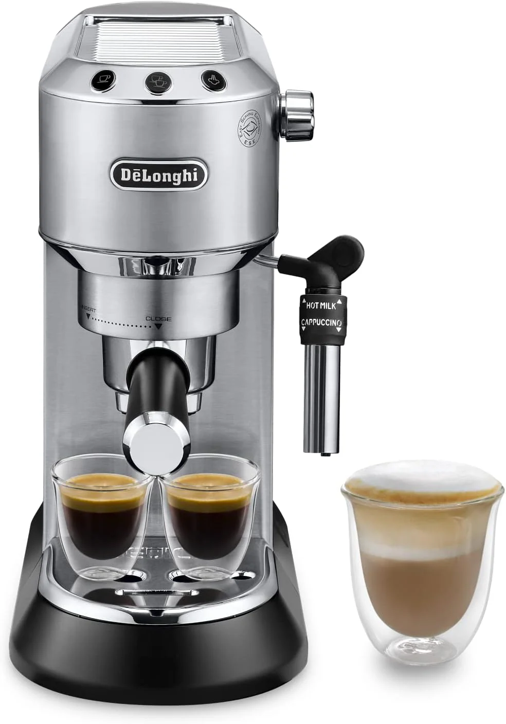 De'Longhi Dedica Style, Traditional Pump Espresso Machine, Coffee and Cappuccino Maker, EC685M, Silver