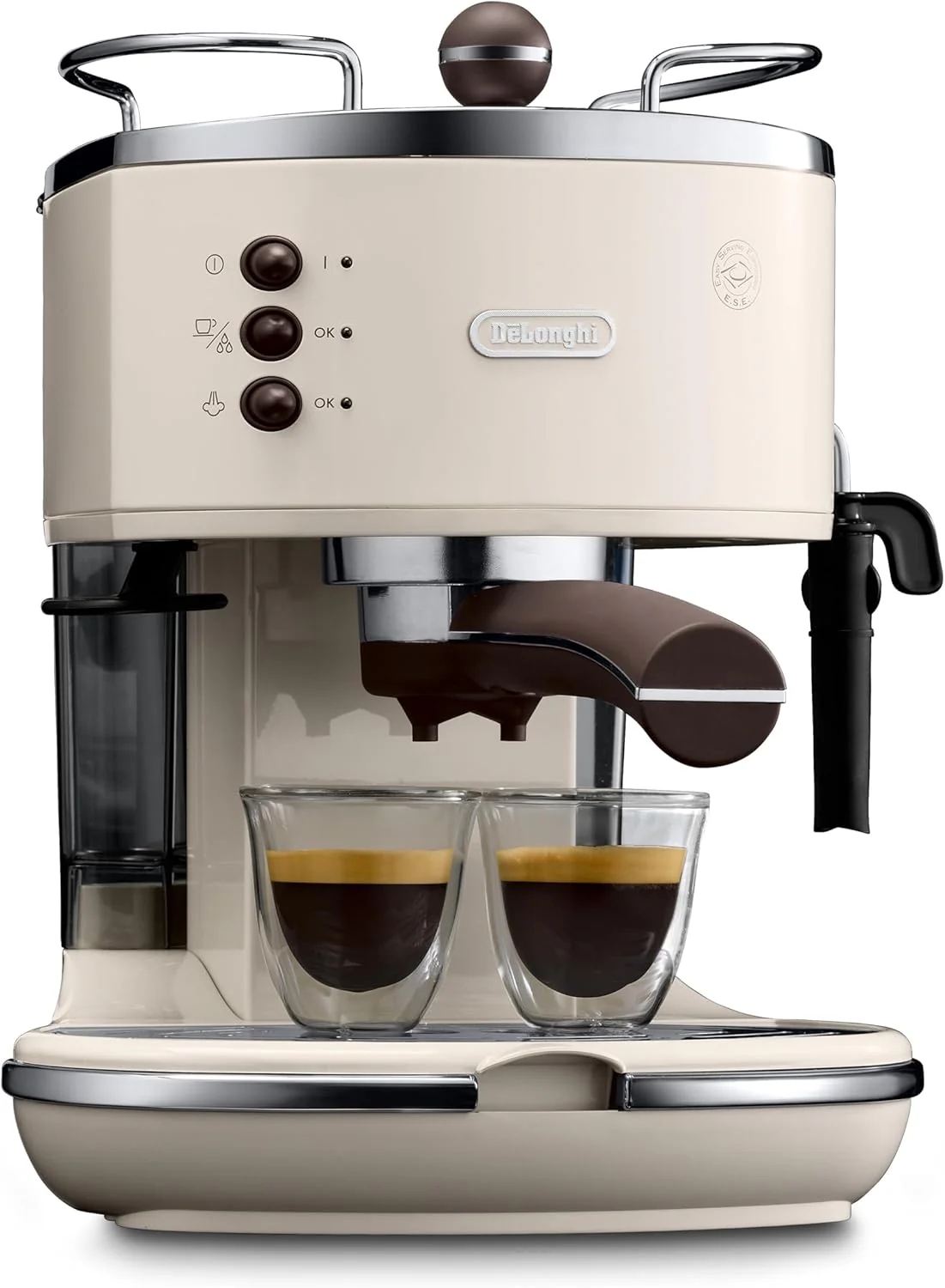 De'Longhi Vintage Icona Traditional Barista Pump Espresso Machine, Coffee and Cappuccino Maker, ECOV311BG, 1.4 liters, Cream - Image 2
