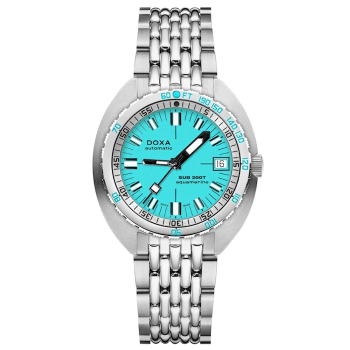 DOXA Automatic 39mm Men’s Watch with Blue Material Dial, Stainless Steel Case & Bracelet, 200m Water Resistant / 804.10.241.10