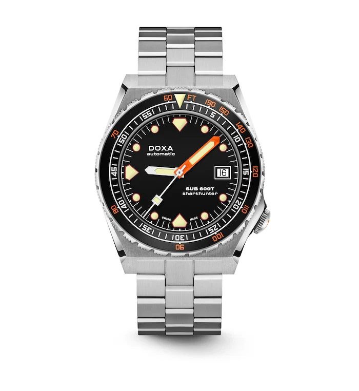DOXA Automatic 40mm Men’s Watch with Black Material Dial, Stainless Steel Case & Bracelet, 600m Water Resistant / 861.10.101.10