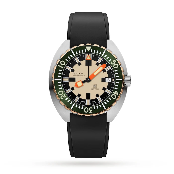 DOXA Automatic Men’s Watch with Beige Material Dial, Stainless Steel Case, 300m Water Resistant / 785.60.031.20
