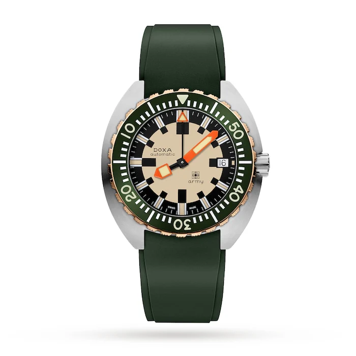 DOXA Automatic Men’s Watch with Beige Material Dial, Stainless Steel Case, 300m Water Resistant / 785.60.031.26