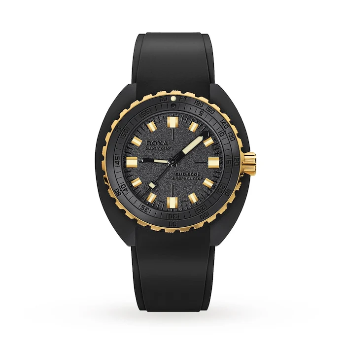 DOXA SUB 300 Beta Sharkhunter 44.5mm Mens Watch Black Luxury Watch Swiss Made Highâ Precision Movement Sapphire Crystal Stainless Steel Case 830.20.101ND.20