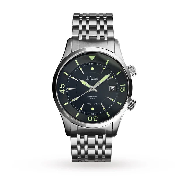 Du Maurier Commodore 41mm Mens Luxury Watch COMGRNSTL