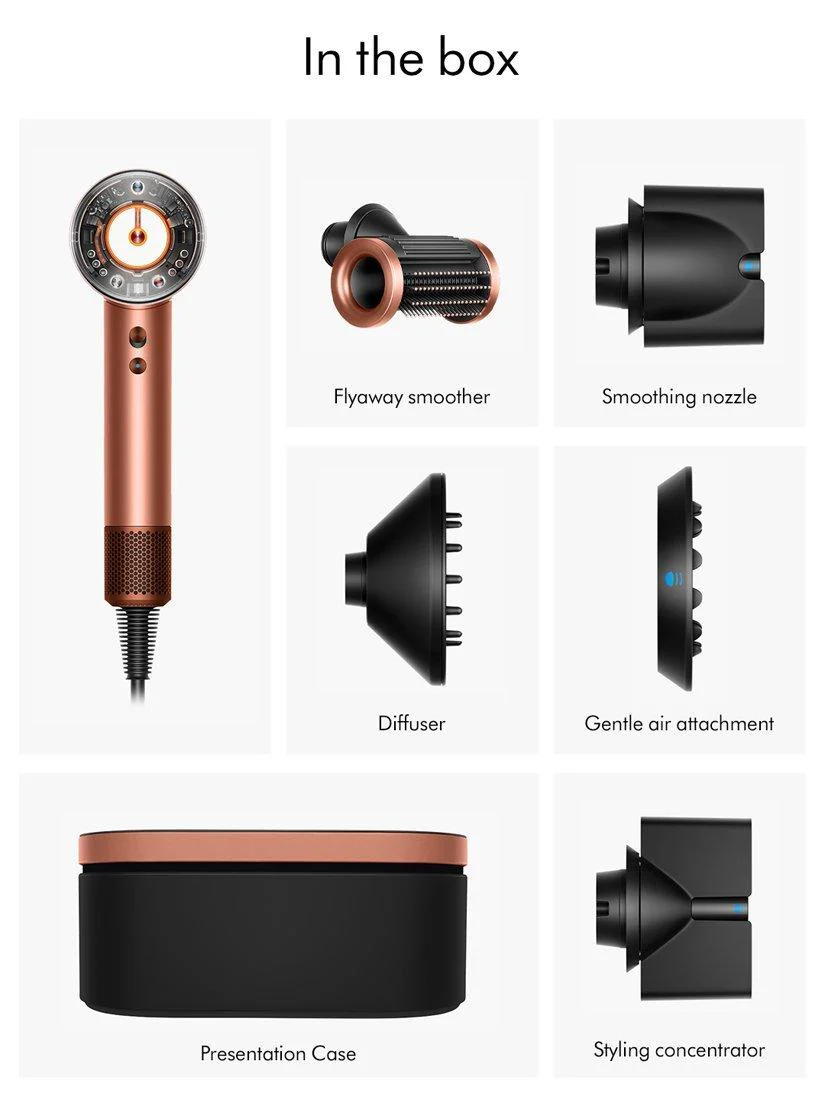Dyson Supersonic Nural™ Straight+Wavy Hair Dryer with Presentation Case, Amber Silk - Image 8