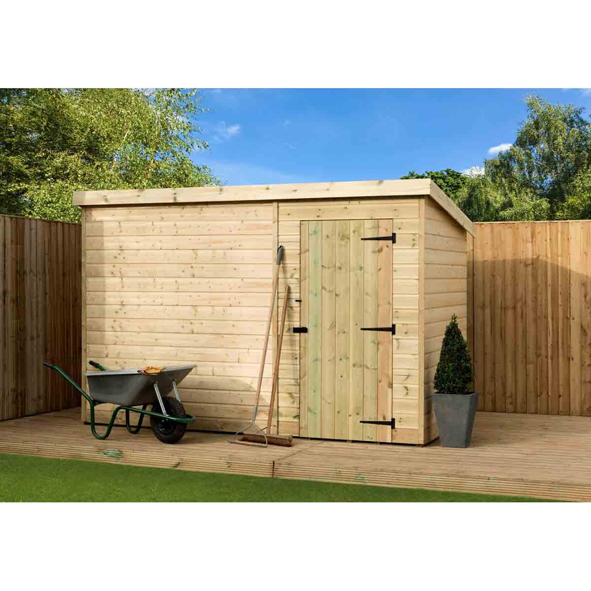 Empire 1000 Pent 9x5ft Wooden Garden Shed Door Right - Image 2