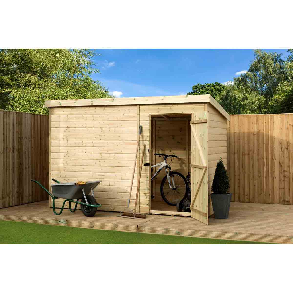 Empire 1000 Pent 9x5ft Wooden Garden Shed Door Right - Image 3