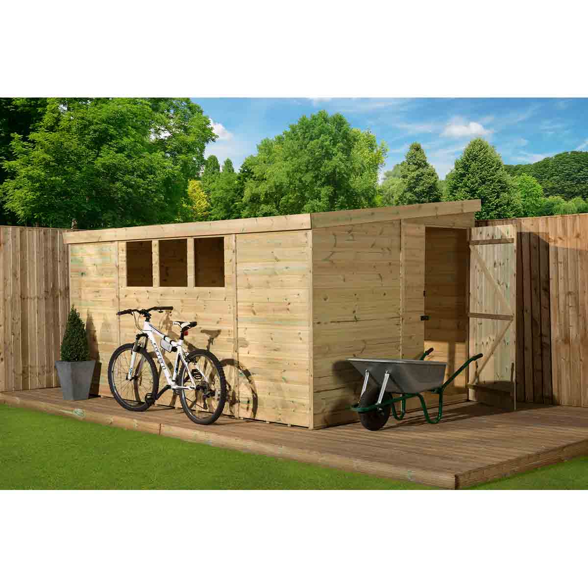 Empire 3000 Pent 14x8ft Wooden Garden Sheddoor Right Side Panel - Image 2