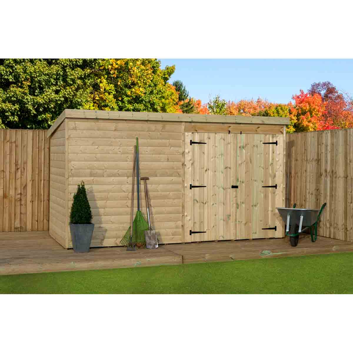 Empire 4000 Pent 14x7ft Wooden Garden Shed Double Door Right - Image 3