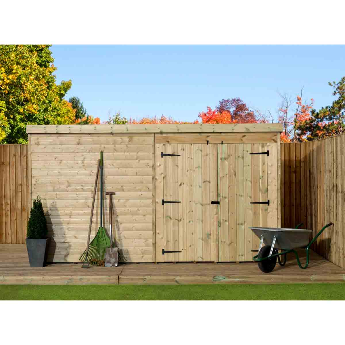 Empire 4000 Pent 14x7ft Wooden Garden Shed Double Door Right - Image 4