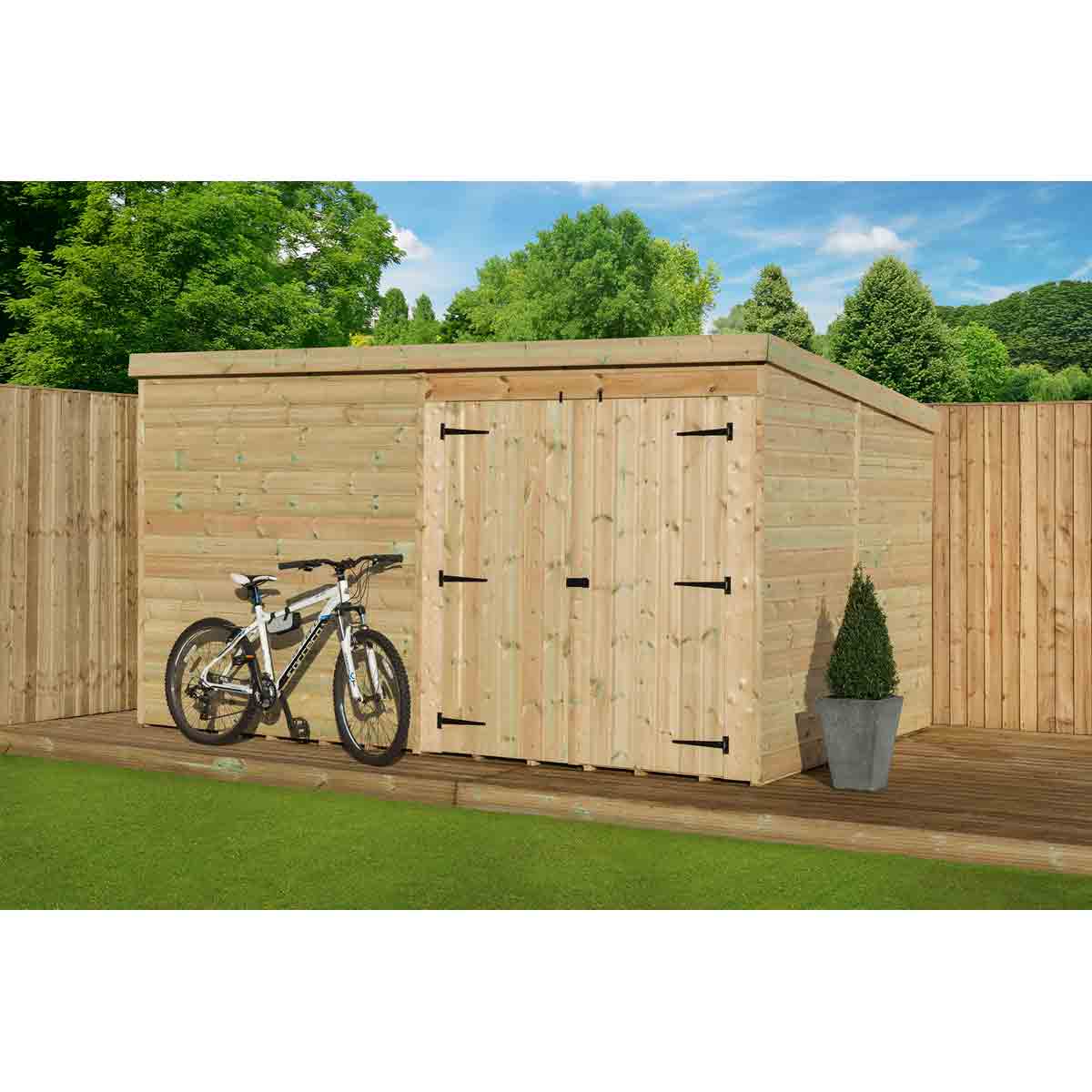 Empire 4000 Pent 14x8ft Wooden Garden Shed Double Door Right - Image 3