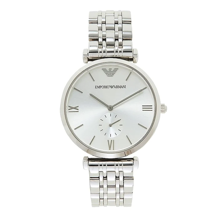 Emporio Armani Quartz 38mm Men’s Watch with Silver Material Dial, Stainless Steel Case & Bracelet, 30m Water Resistant / AR1819