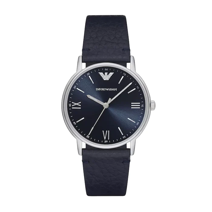 Emporio Armani Quartz 41mm Men’s Watch with Blue Material Dial, Stainless Steel Case & Bracelet, 50m Water Resistant / AR11012