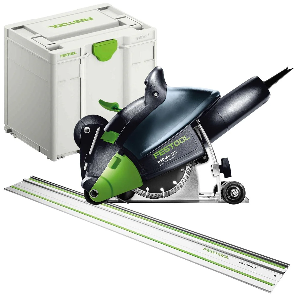Festool DSC-AG 125-Plus 230V GB Diamond Cutting System - 578440 With 1 x Guide Rail FS 1400/2