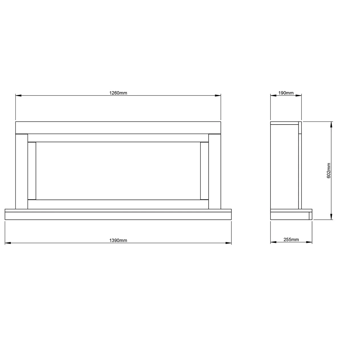 Flare Elyce Grande Wall Mounted Electric Fireplace in Cream, 2kW - Image 2