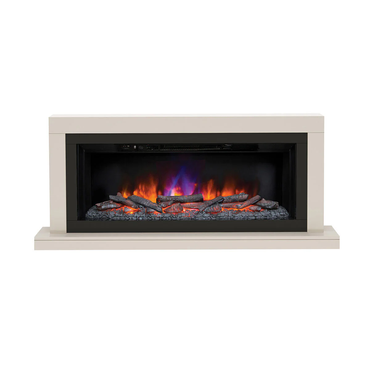 Flare Elyce Grande Wall Mounted Electric Fireplace in Cream, 2kW - Image 4