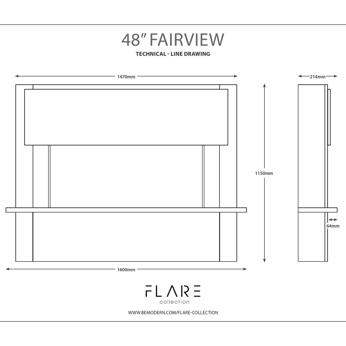 Flare Fairview Electric Fireplace Suite in White, 2kW - Image 2