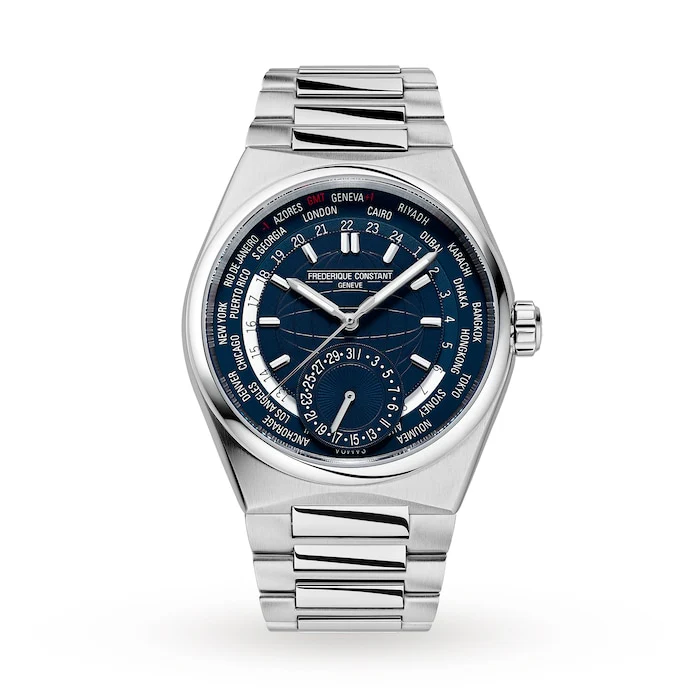 Frederique Constant Automatic 41mm Men’s Watch with Blue Material Dial, Stainless Steel Case & Bracelet, 50m Water Resistant / FC-718N4NH6B