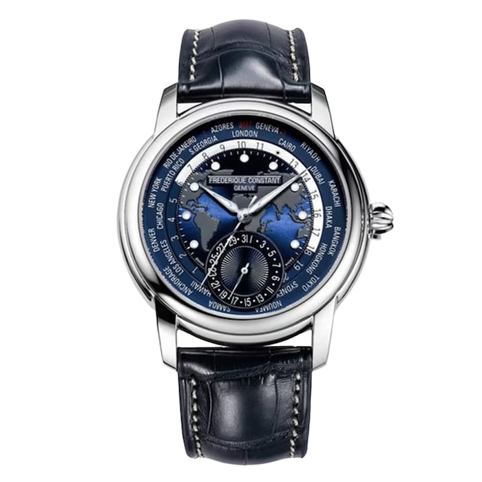Frederique Constant Automatic 42mm Men’s Watch with Blue Material Dial, Stainless Steel Case, 50m Water Resistant / FC-718NWM4H6