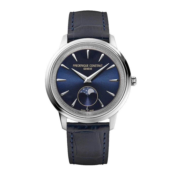 Frederique Constant Quartz 37mm Men’s Watch with Blue Material Dial, Stainless Steel Case, 50m Water Resistant / FC-206N3S6