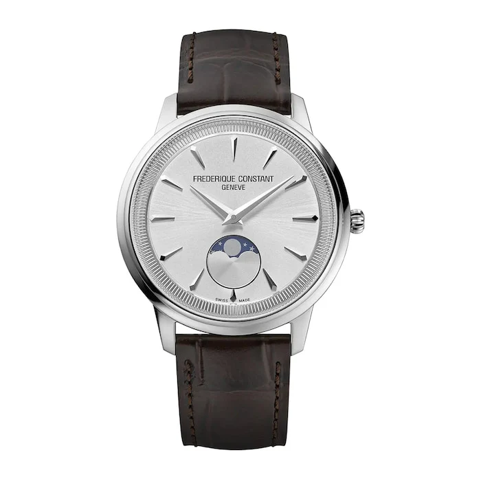 Frederique Constant Quartz 37mm Men’s Watch with Silver Material Dial, Stainless Steel Case, 50m Water Resistant / FC-206S3S6