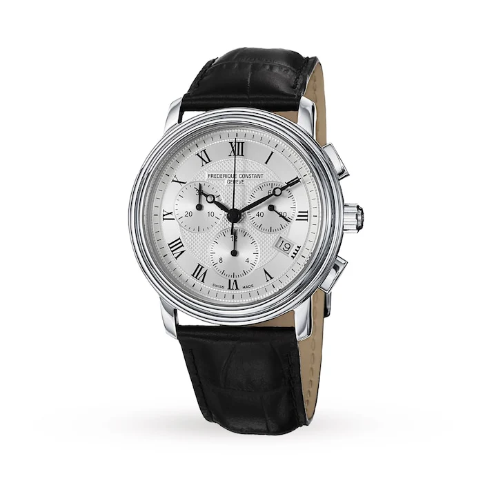 Frederique Constant Quartz 40mm Men’s Watch with White Material Dial, Stainless Steel Case / FC-292MC4P6
