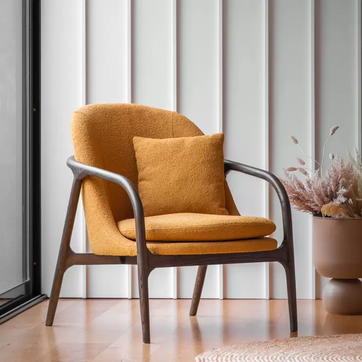 Gallery Allegra Ochre Fabric Armchair