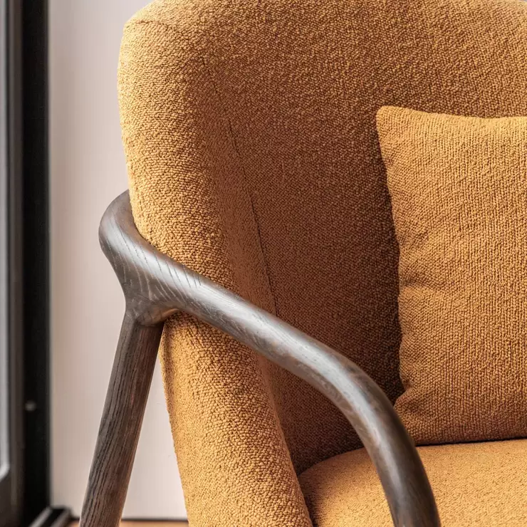 Gallery Allegra Ochre Fabric Armchair - Image 3