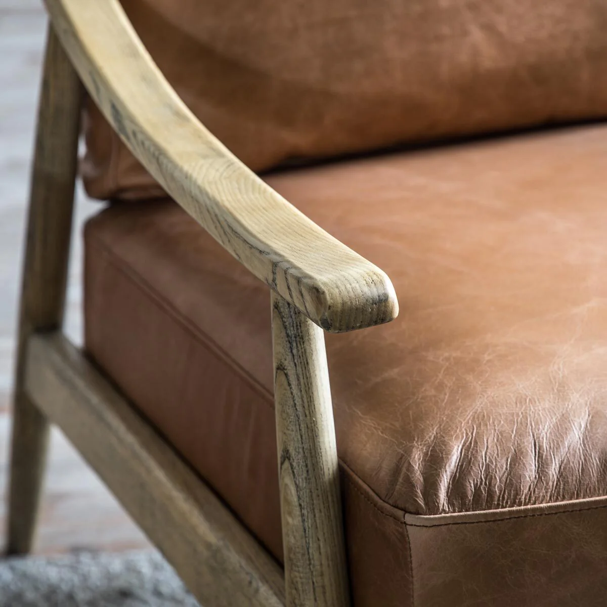 Gallery Ashford Brown Leather Armchair - Image 3