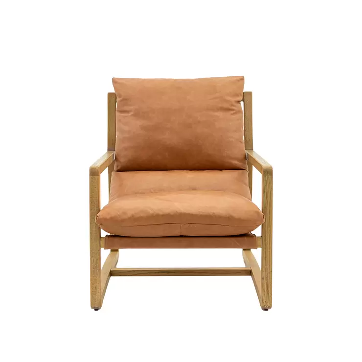 Gallery Burela Vintage Brown Leather Lounge Chair - Image 5