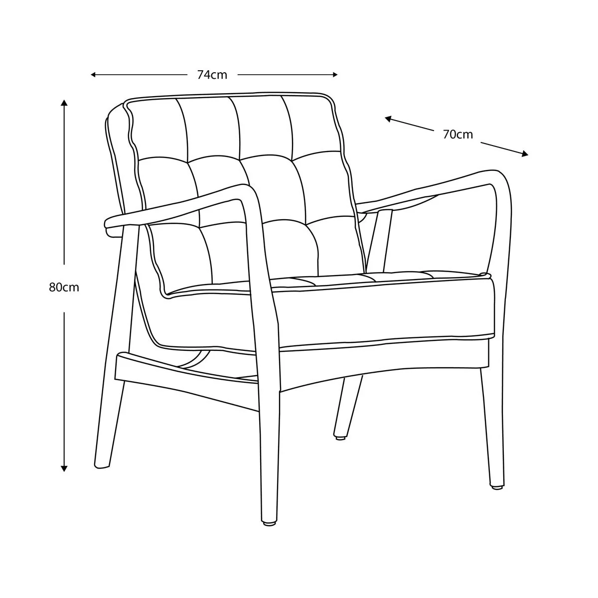 Gallery Humber Dark Grey Linen Armchair - Image 2