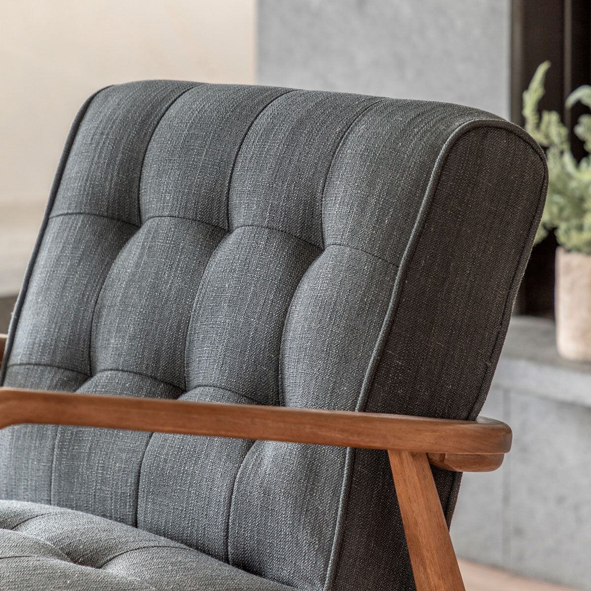 Gallery Humber Dark Grey Linen Armchair - Image 4