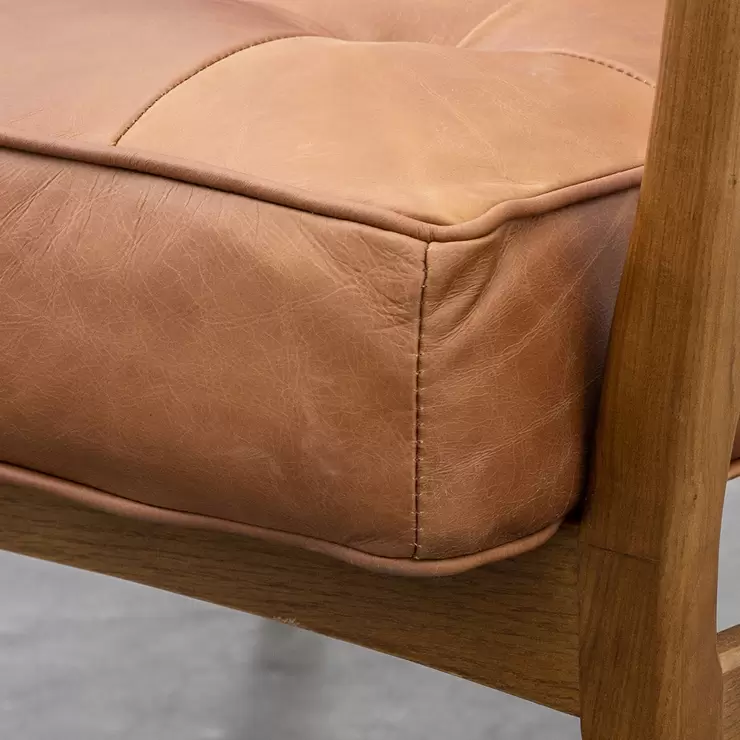Gallery Humber Vintage Brown Leather Armchair - Image 6