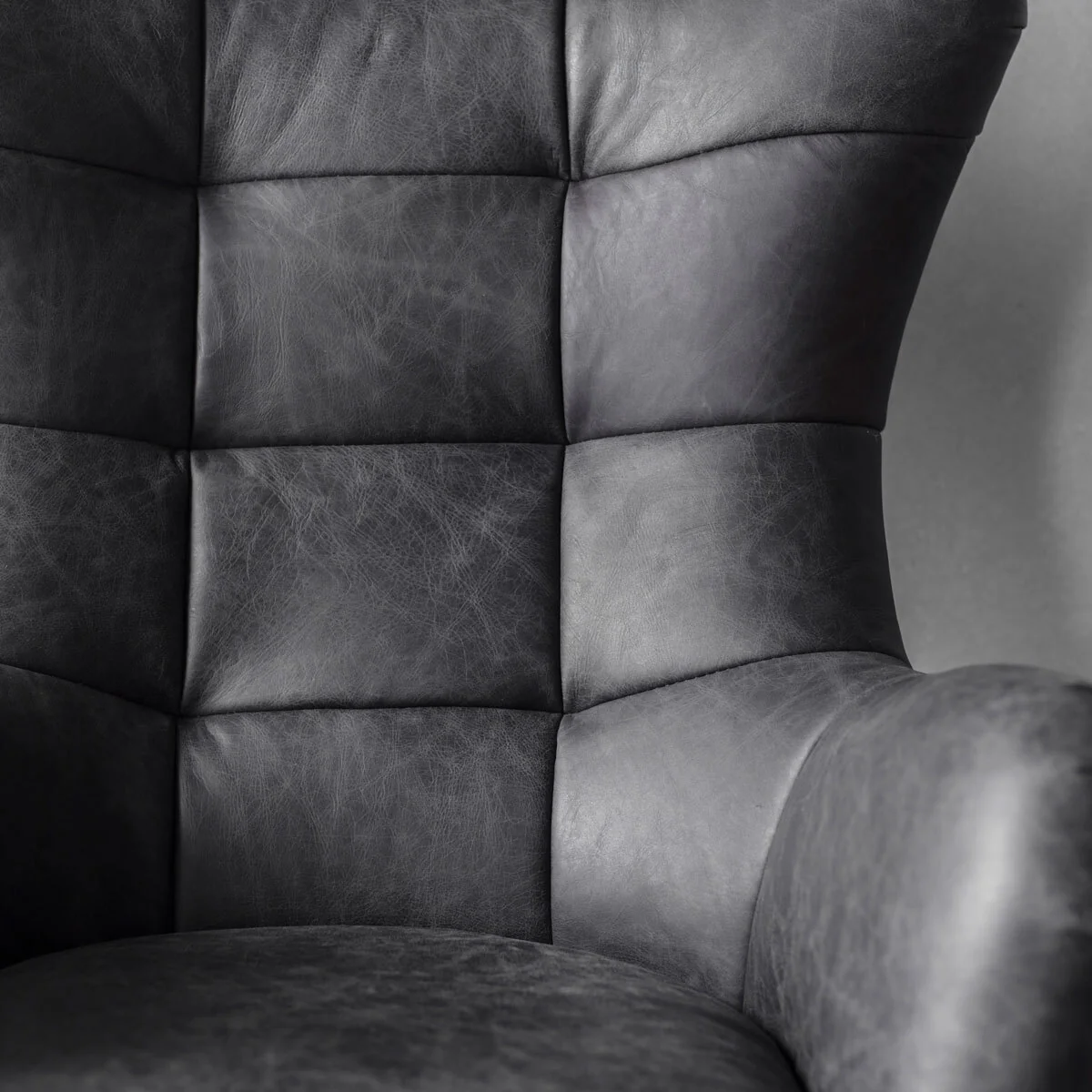 Gallery Newport Top Grain Leather Swivel Chair, Ebony - Image 3