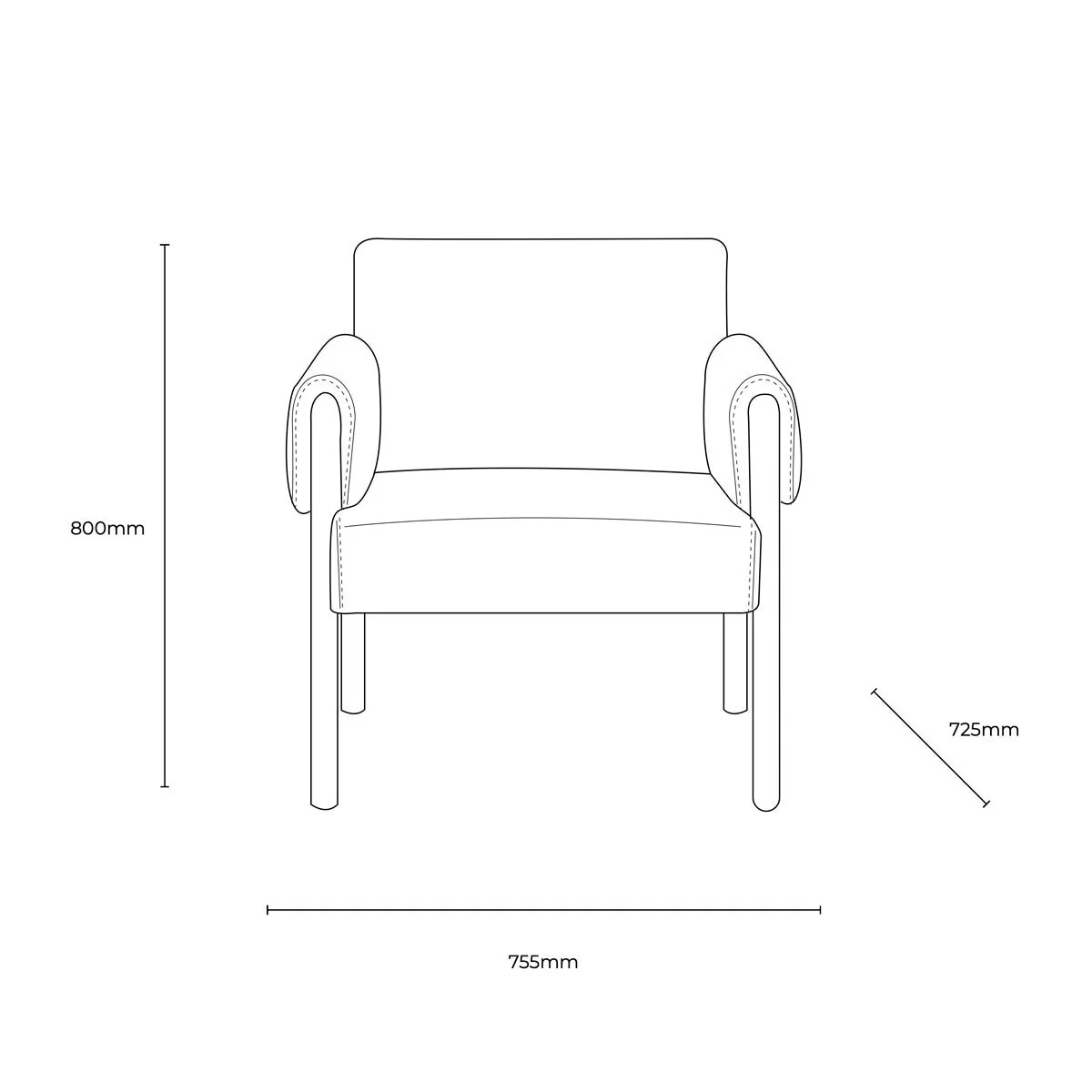 Gallery Stratford Brown Leather Armchair - Image 2