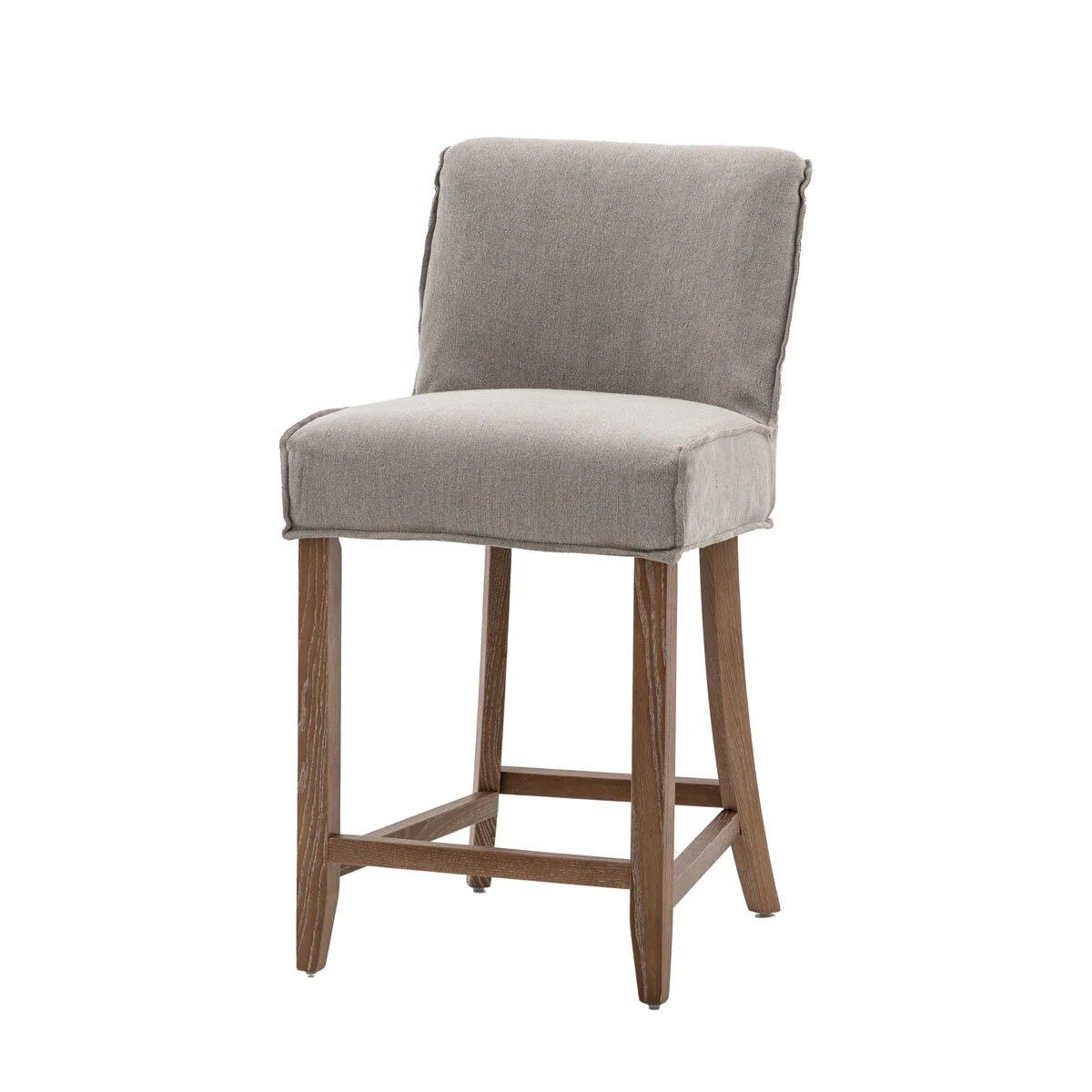 Gallery Tarnby Grey Linen Bar Stool, 2 Pack - Image 6
