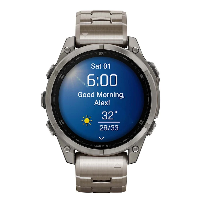 Garmin 47mm Men’s Watch with Digital Screen Material Dial, Titanium Case, 100m Water Resistant / 010-02904-40