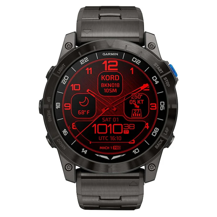 Garmin 51mm Men’s Watch with Digital Screen Material Dial, Titanium Case, 100m Water Resistant / 010-02804-81