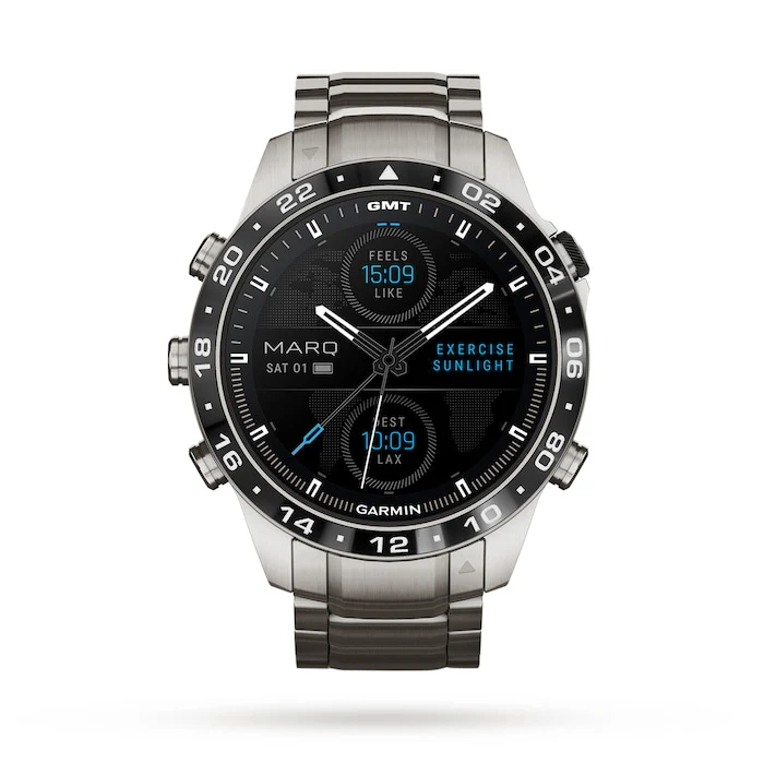 Garmin Automatic 46mm Men’s Watch with Digital Screen Material Dial, Titanium Case, 100m Water Resistant / 010-02648-01