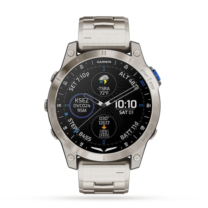 D2 Mach 1 Aviator Smartwatch 47mm Titanium Bracelet