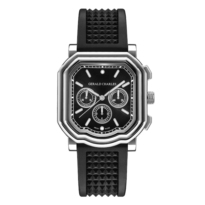 Gerald Charles Automatic 39mm Men’s Watch with Black Material Dial, Stainless Steel Case, 100m Water Resistant / GC3.0-A-00