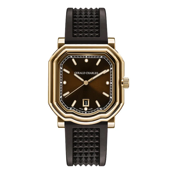 Gerald Charles Automatic 39mm Men’s Watch with Brown Material Dial, Gold Case, 100m Water Resistant / GC2.0-RG-05