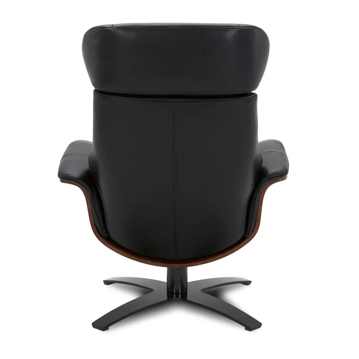 Gilman Creek Karma Black Top Grain Leather Swivel Chair with Ottoman - Image 5
