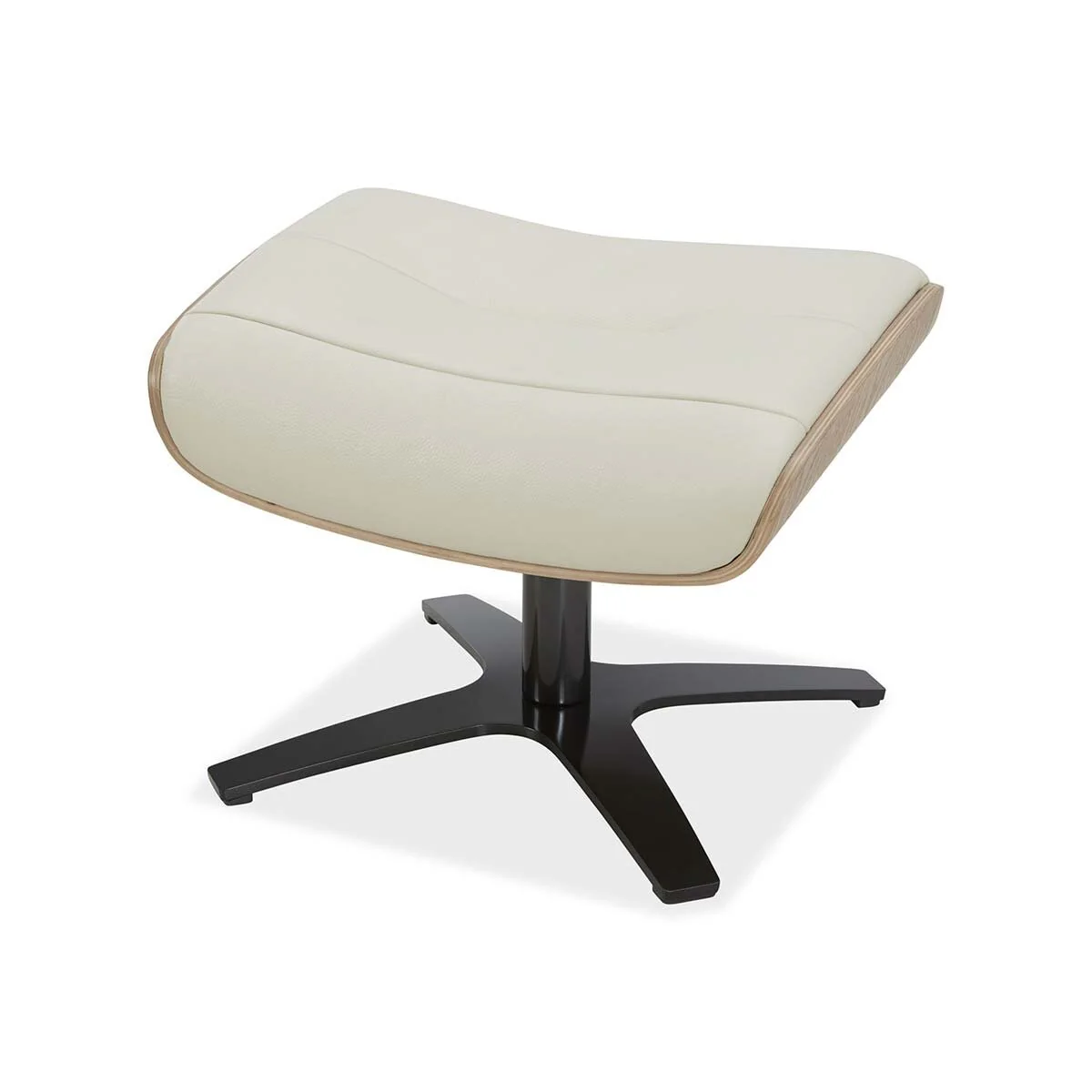 Gilman Creek Karma Cream Top Grain Leather Swivel Chair with Ottoman - Image 6