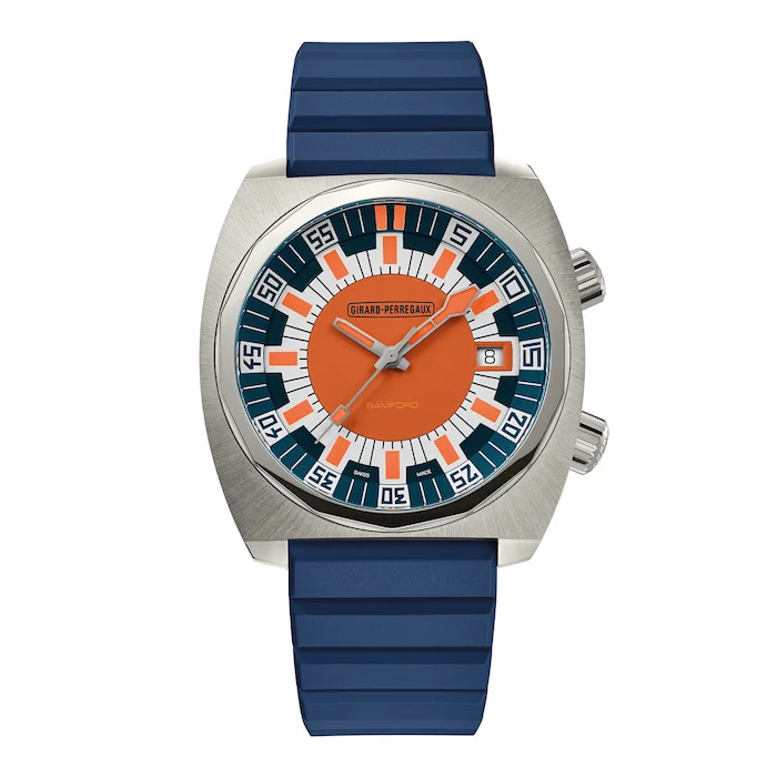 Girard Perregaux Automatic 40mm Men’s Watch with Orange Material Dial, Stainless Steel Case, 200m Water Resistant / 39500-21-3266-6CX