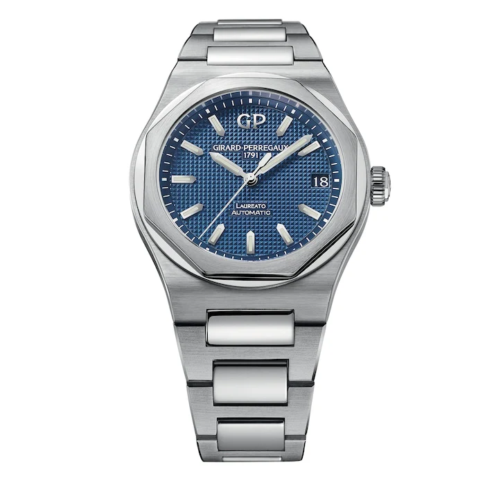 Girard Perregaux Elegance Automatic 42mm Men’s Watch with Blue Material Dial, Stainless Steel Case & Bracelet, 100m Water Resistant / 81010-11-431-11A